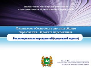 Направление «Расширение финансовой самостоятельности образовательных учреждений»