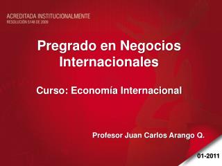 Pregrado en Negocios Internacionales Curso: Economía Internacional