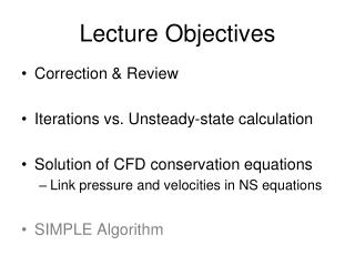 Lecture Objectives