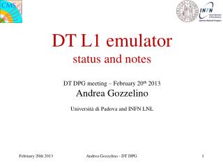 DT L1 emulator status and notes
