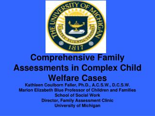 Comprehensive Family Assessments in Complex Child Welfare Cases