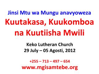 Jinsi Mtu wa Mungu anavyoweza Kuutakasa, Kuukomboa na Kuutiisha Mwili