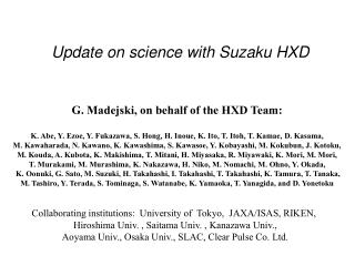 Update on science with Suzaku HXD