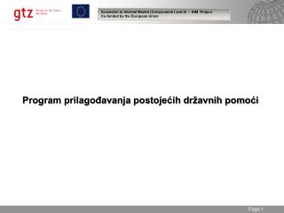 Program prilagođavanja postojećih državnih pomoći