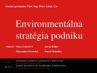 Environmentálna stratégia podniku