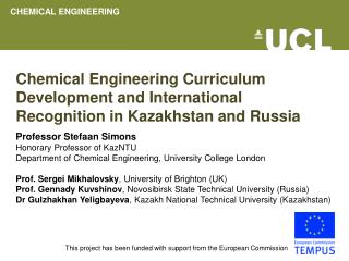 Chemical Engineering Curriculum Development and International Recognition in Kazakhstan and Russia