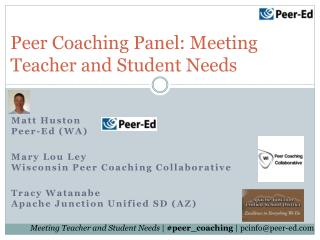 Peer Coaching Panel: Meeting Teacher and Student Needs