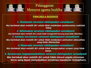 Pelanggaran Menurut agama buddha