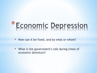 Economic Depression