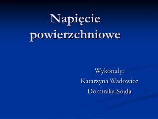 Napięcie powierzchniowe