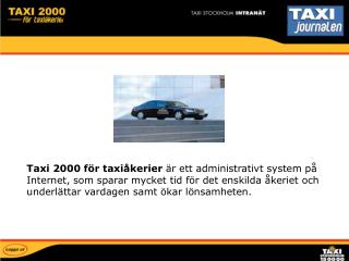 Taxi 2000 för taxiåkerier