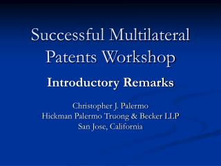 Successful Multilateral Patents Workshop