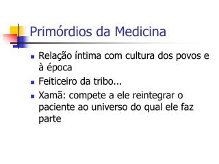 Primórdios da Medicina