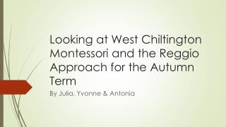 Looking at West Chiltington Montessori and the Reggio Approach for the Autumn Term