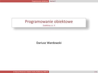 Programowanie obiektowe