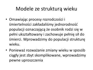 Modele ze strukturą wieku