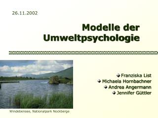 Modelle der Umweltpsychologie