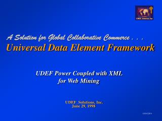 Universal Data Element Framework