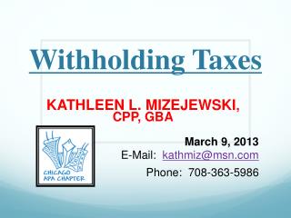 Withholding Taxes