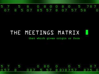 THE MEETINGS MATRIX