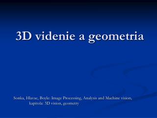 3D videnie a geometria