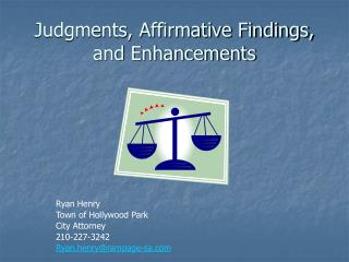 Judgments, Affirmative Findings, and Enhancements