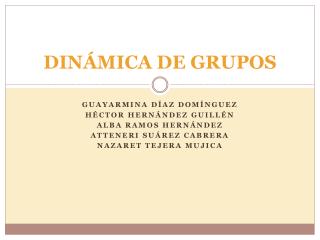 DINÁMICA DE GRUPOS