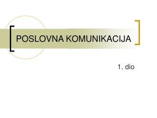 POSLOVNA KOMUNIKACIJA