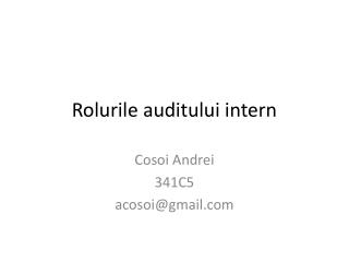 Rolurile auditului intern