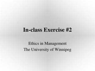 In-class Exercise #2