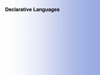 Declarative Languages