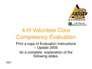 4-H Volunteer Core Competency Evaluation