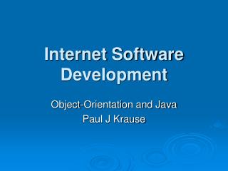 Internet Software Development