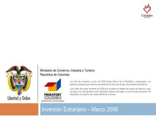 Inversión Extranjera – Marzo 2008