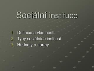 Sociální instituce