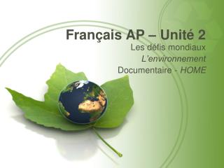 Français AP – Unité 2