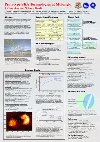 Prototype SKA Technologies at Molonglo: 1. Overview and Science Goals