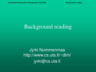 Background reading