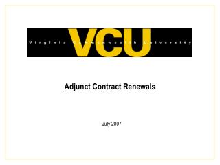 Adjunct Contract Renewals
