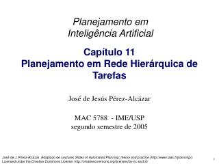 Capítulo 11 Planejamento em Rede Hierárquica de Tarefas