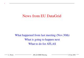 News from EU DataGrid