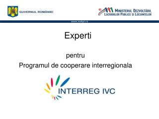 Experti pentru Programul de cooperare interregionala