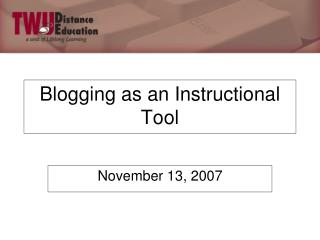 Blogging as an Instructional Tool