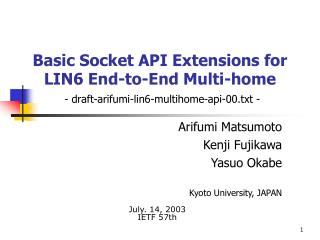 Basic Socket API Extensions for LIN6 End-to-End Multi-home