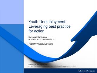 Youth Unemployment: Leveraging best practice for action