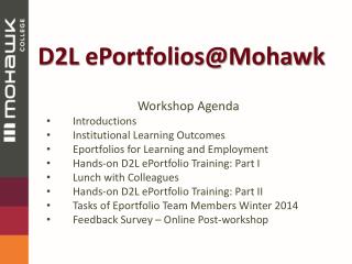 D2L ePortfolios@Mohawk