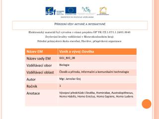 Elektronický materiál byl vytvořen v rámci projektu OP VK CZ.1.07/1.1.24/01.0040