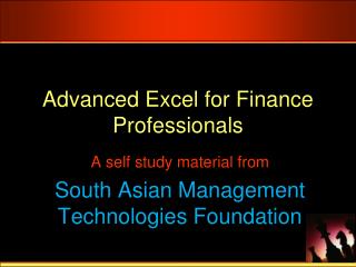 Advanced Excel for Finance Professionals