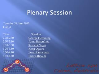 Plenary Session