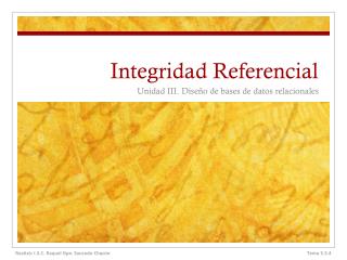 Integridad Referencial